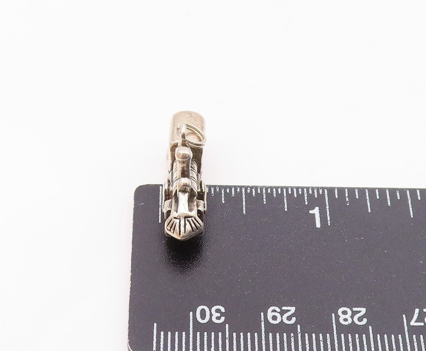 925 Sterling Silver Vintage Sculpted Old Fashion Steam Train Pendant PT20821