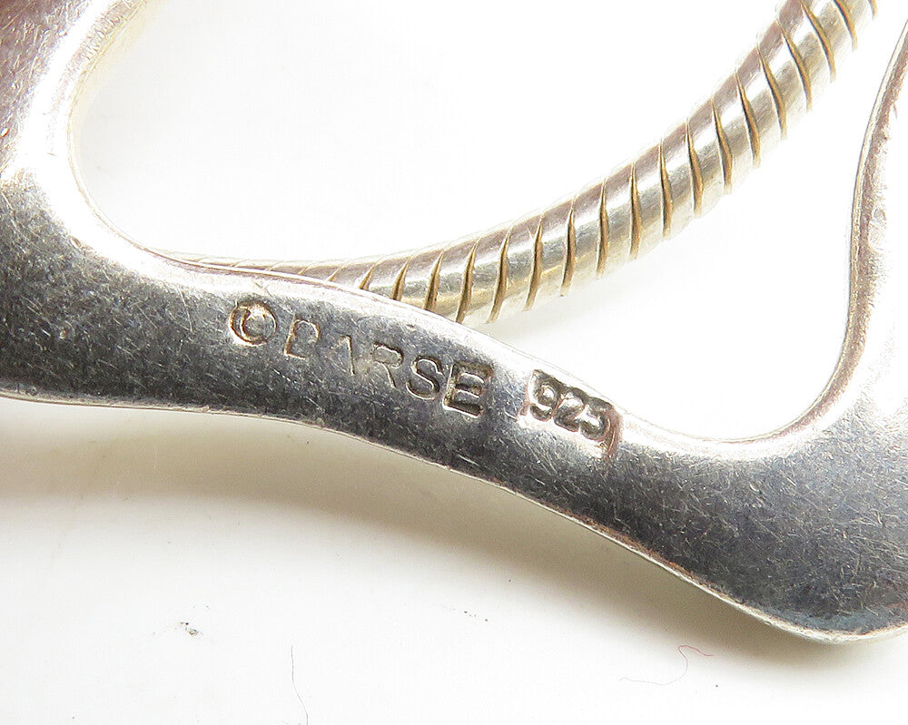 BARSE 925 Silver Vintage Shiny Square Pendant Snake Chain Necklace NE2865