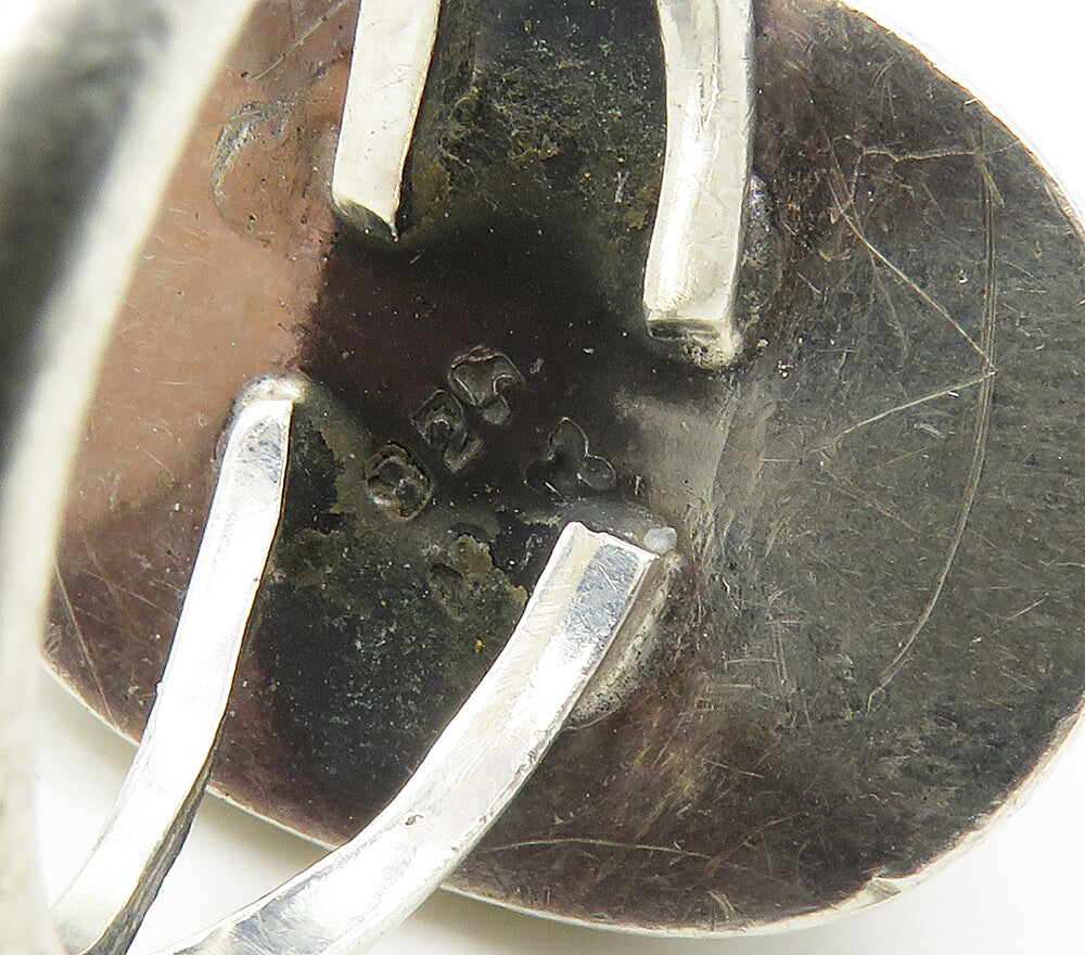 MEXICO 925 Sterling Silver Vintage Black Onyx Cocktail Ring Sz 8 RG16099
