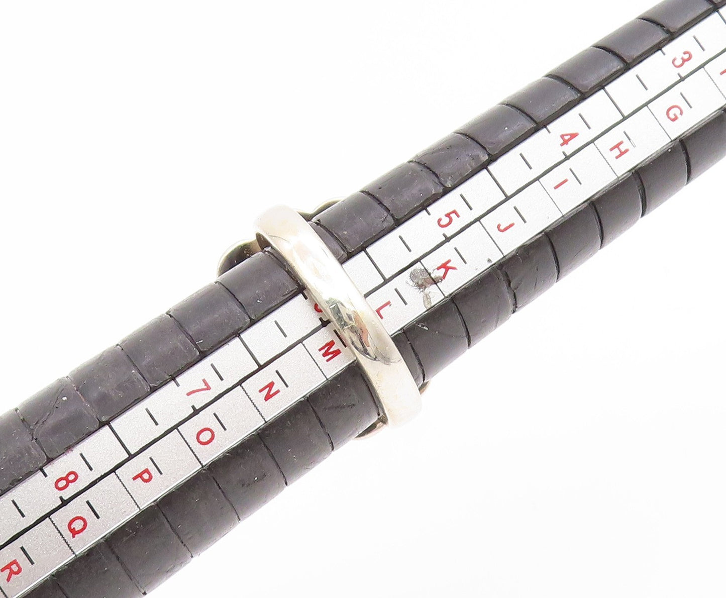 925 Sterling Silver Vintage Ring Turquoise Concha Flower Band Sz 6 RG34419