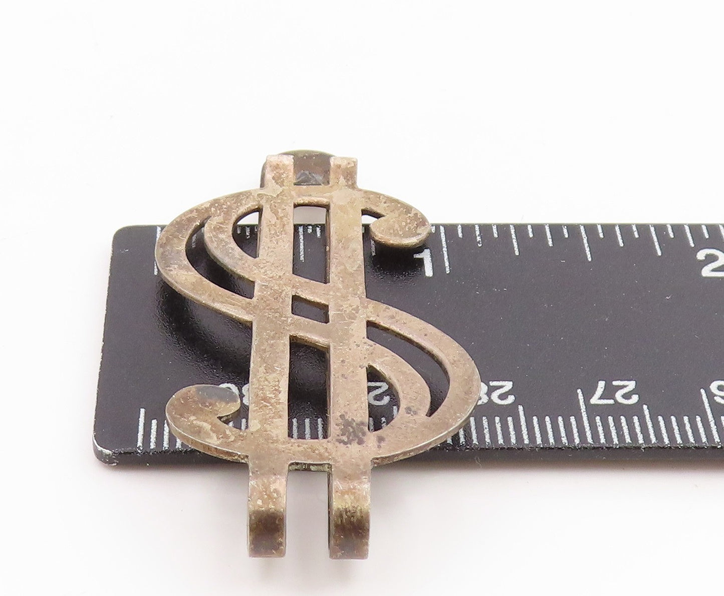 925 Sterling Silver Vintage Money Clip Minimalist Dollar Symbol Cutout TR4233