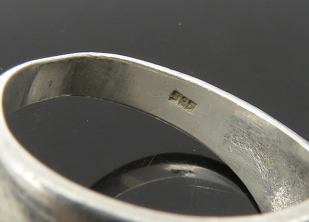 925 Sterling Silver Vintage Shiny Swirl Love Heart Band Ring Sz 7 RG22921