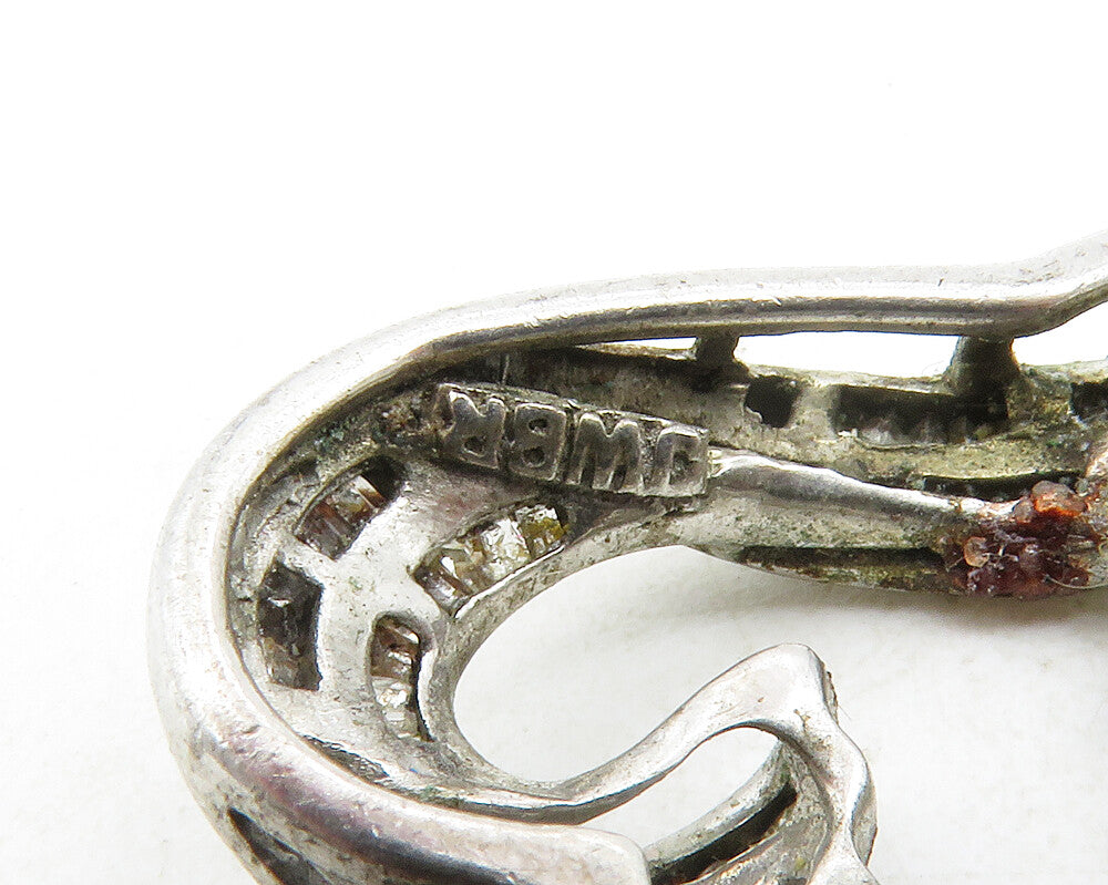 925 Sterling Silver Genuine Diamonds Open Love Heart Drop Pendant PT9729