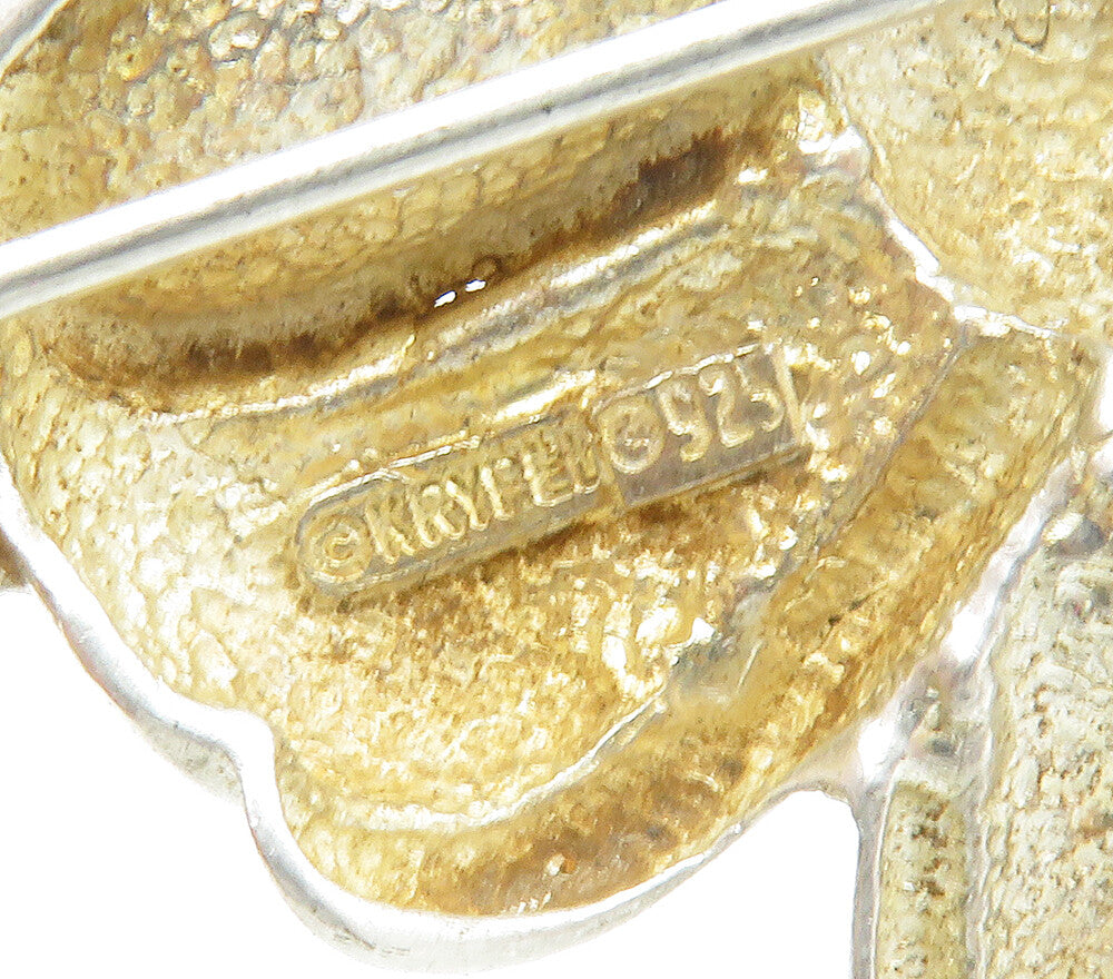 CHARLES KRYPELL 925 Silver Vintage Bow Tied Ribbons Brooch Pin BP5999
