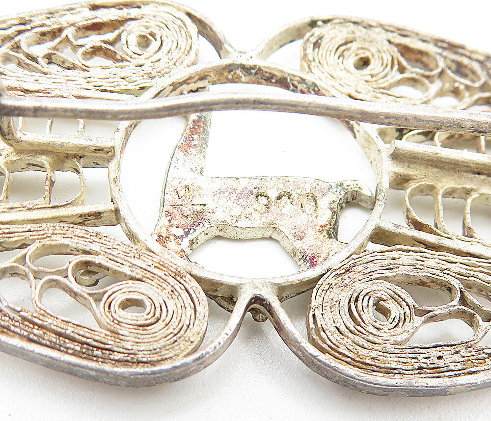 925 Sterling Silver Vintage Filigree Designed Alpaca Animal Brooch Pin BP1493