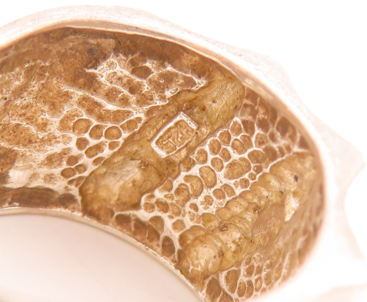 925 Sterling Silver Vintage Ring Solid Carved Slant Lines Sz 6.5 RG29099