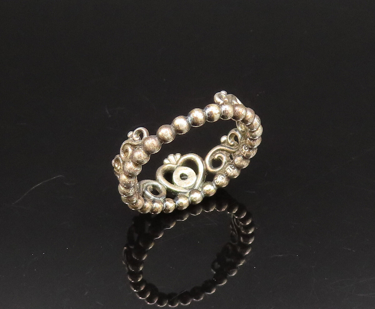 PANDORA 925 Silver Vintage Cubic Zirconia Princess Tiara Ring Sz 6 RG25764