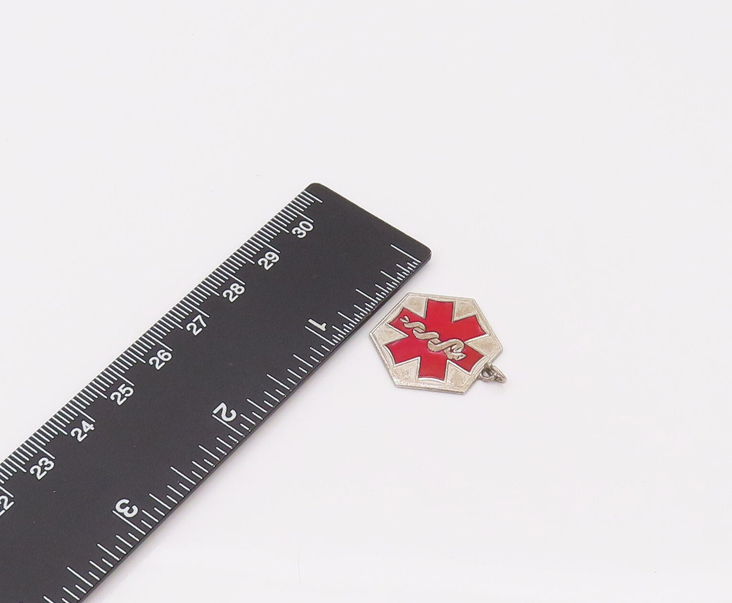925 Sterling Silver Vintage Mini Medical Alert Blood Allergy Pendant PT22150