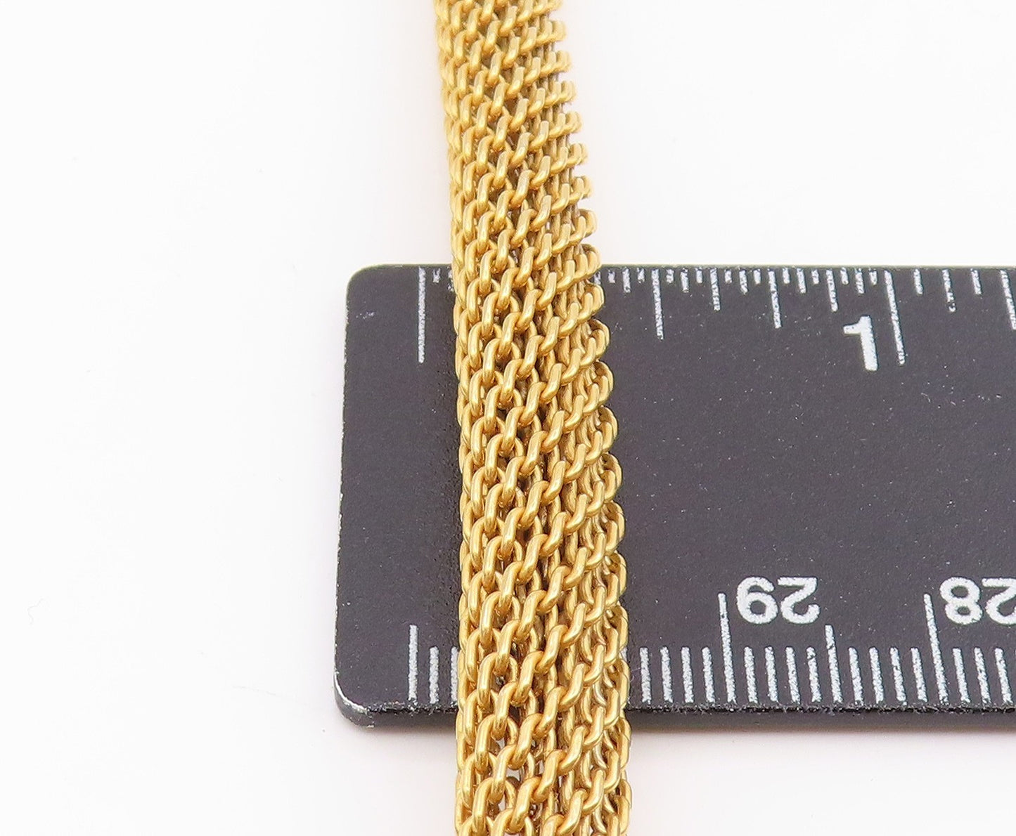 925 Sterling Silver Vintage Necklace Gold Plated Intricate Woven Mesh NE4817