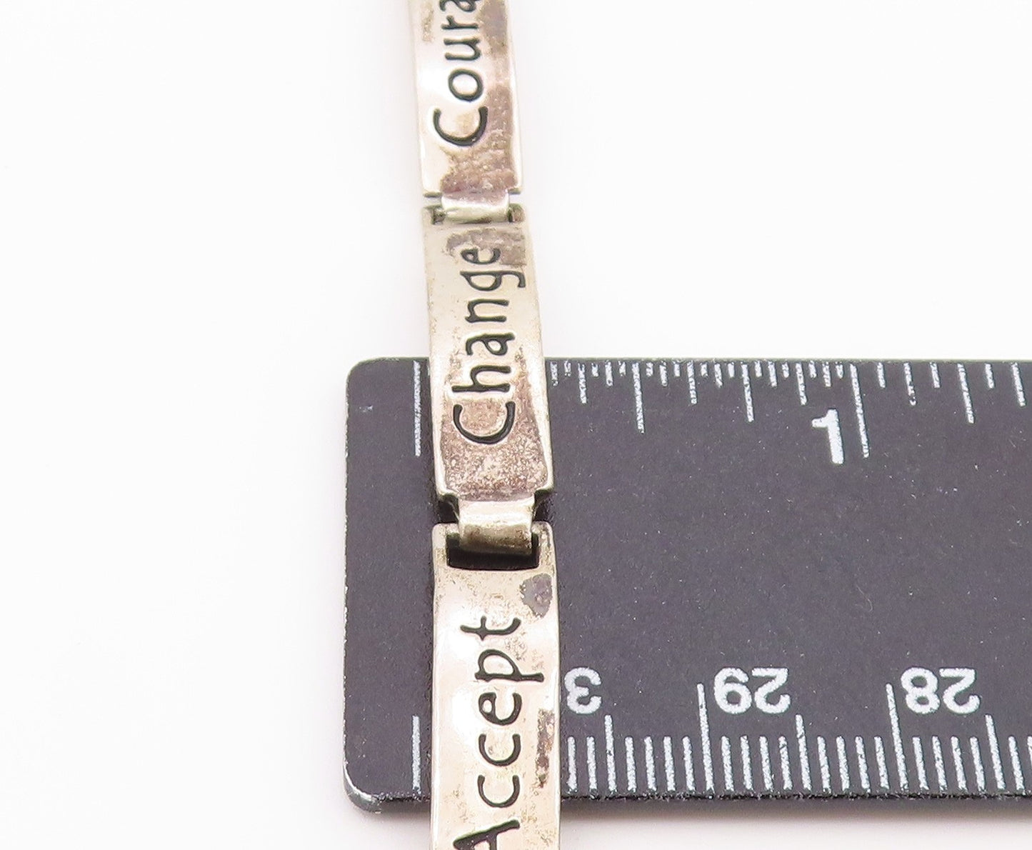 925 Silver Vintage Engraved Religious Inspirational Words Bracelet BT9540