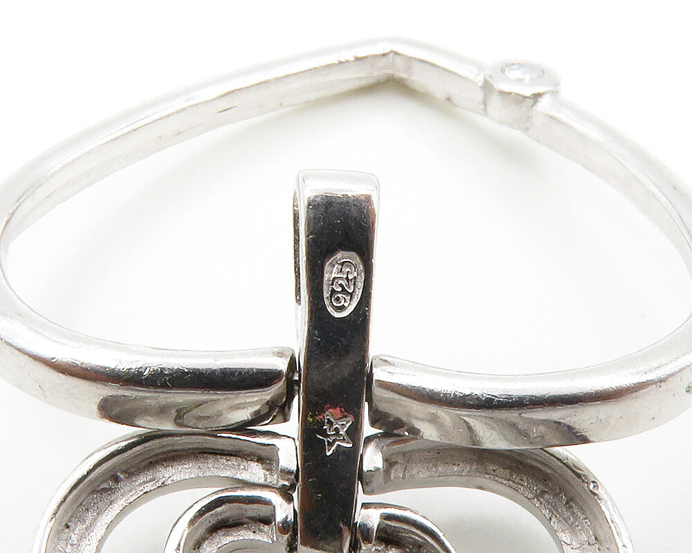 925 Sterling Silver Cubic Zirconia Graduated Love Hearts Pendant PT11502