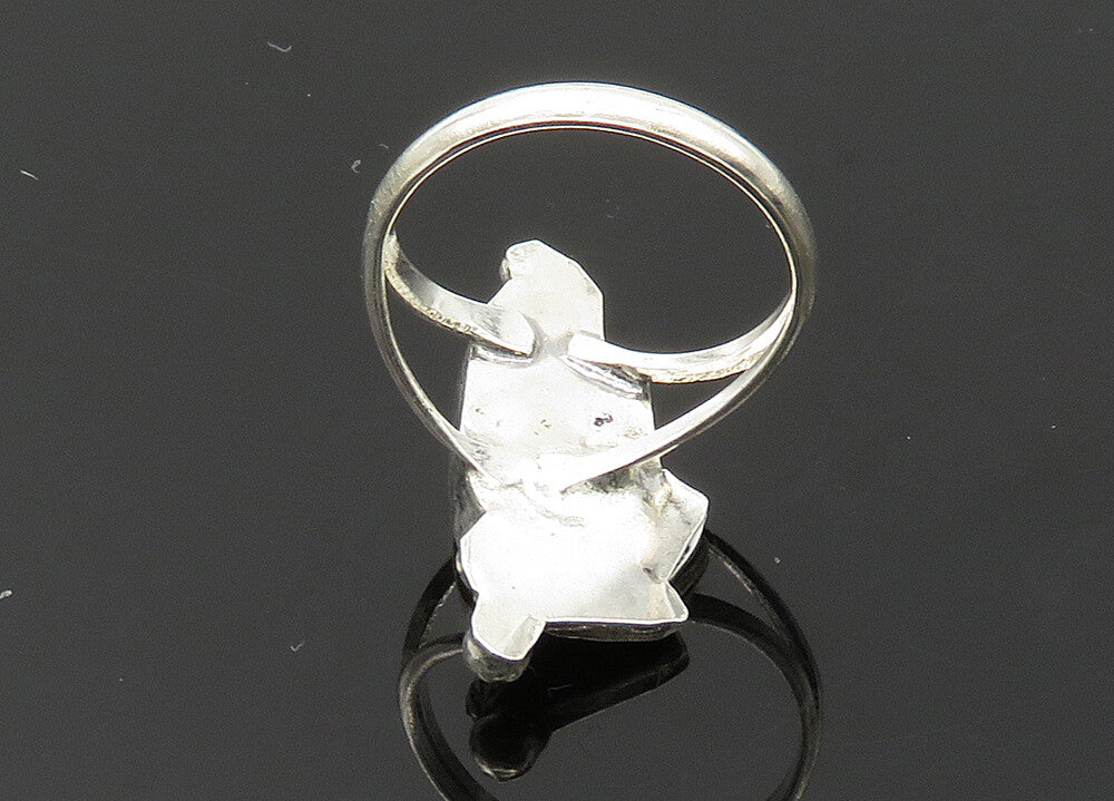 NAVAJO 925 Silver Vintage Mother Of Pearl Shiny Band Ring Sz 5.5 RG20440