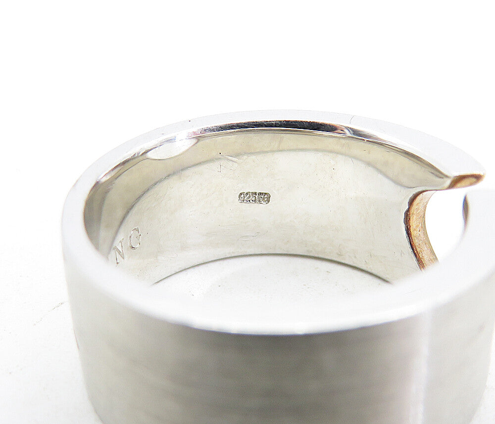 BREUNING 925 Silver Vintage Two Tone Cutout Design Band Ring Sz 6.5 RG4681