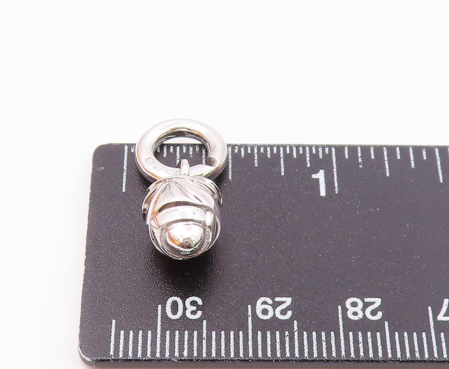 925 Sterling Silver Vintage Shiny Hollow Rose Flower Petite Pendant PT17819