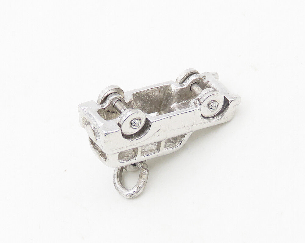 925 Sterling Silver Vintage Shiny Petite Car Motif Drop Pendant PT14924