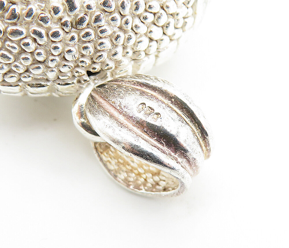925 Sterling Silver Vintage Shiny Hollow Football Motif Sport Pendant PT4789