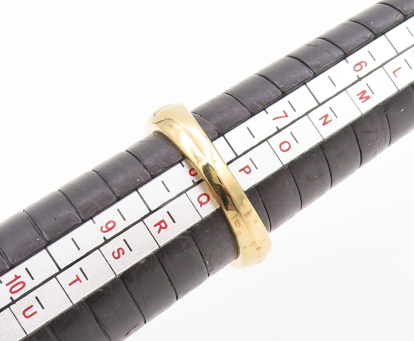 925 Sterling Silver Vintage Ring Gold Plated CZ Statement Band Sz 8 RG35789