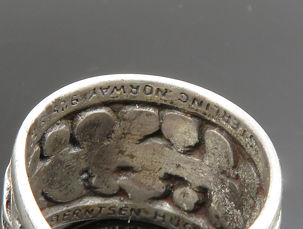 BERNTSEN HUGHES NORWAY 925 Silver Vintage Modernist Band Ring Sz 5.5 RG24664