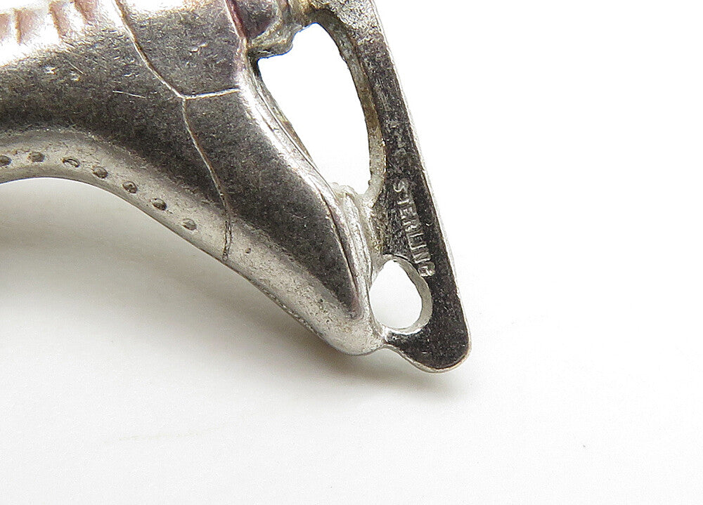 925 Sterling Silver Vintage Petite Shiny Ice Skate Drop Pendant PT17230