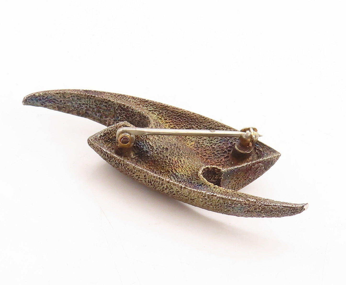 925 Sterling Silver Vintage Brooch Pin Designer Pearl Thunder Cutout BP11426