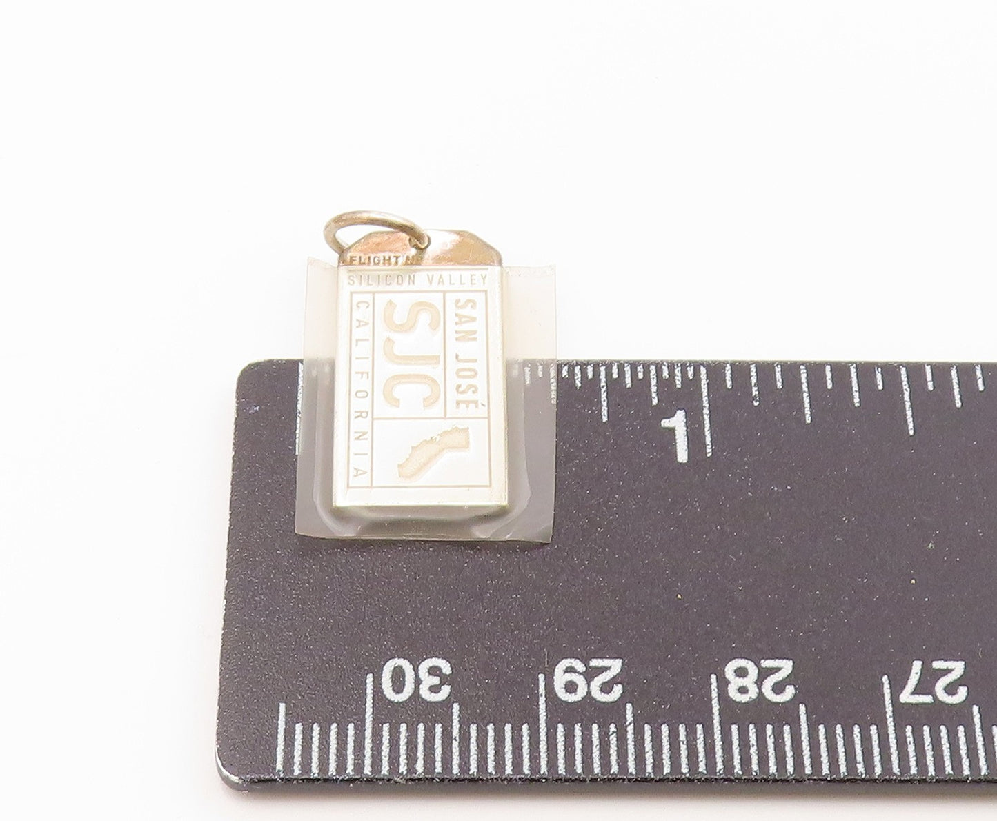 925 Sterling Silver Shiny San Jose California 2 Tone Dog Tag Pendant PT19440