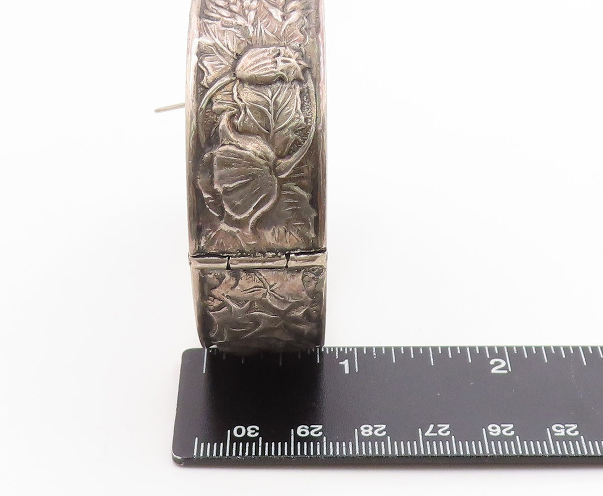 925 Sterling Silver Vintage Bracelet Antique Grape Vine & Wheat Motif BT12031
