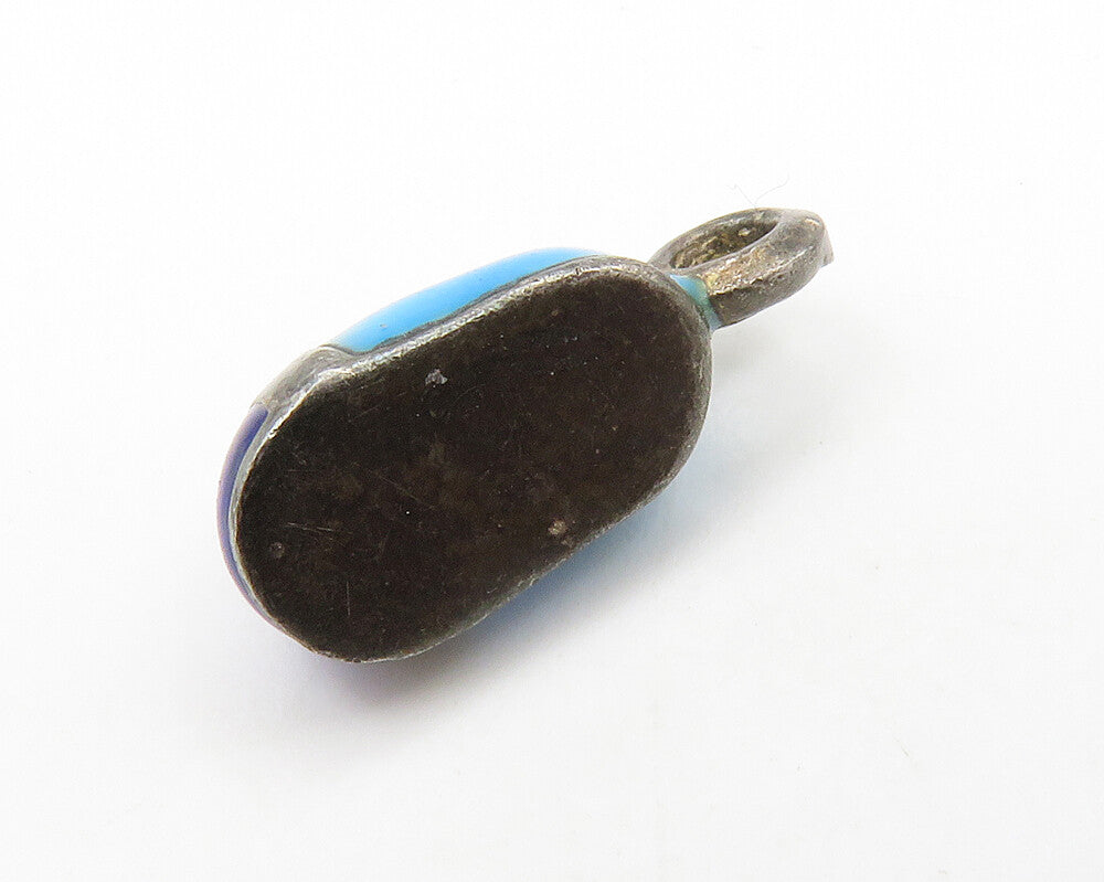 925 Sterling Silver Vintage Enamel Coated Love Heart Shoe Pendant PT11377