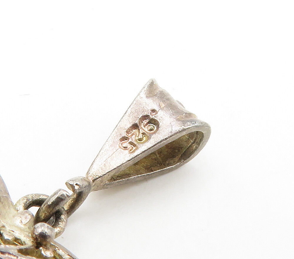 925 Sterling Silver Vintage Open Swirl Vine Love Heart Pendant PT13045