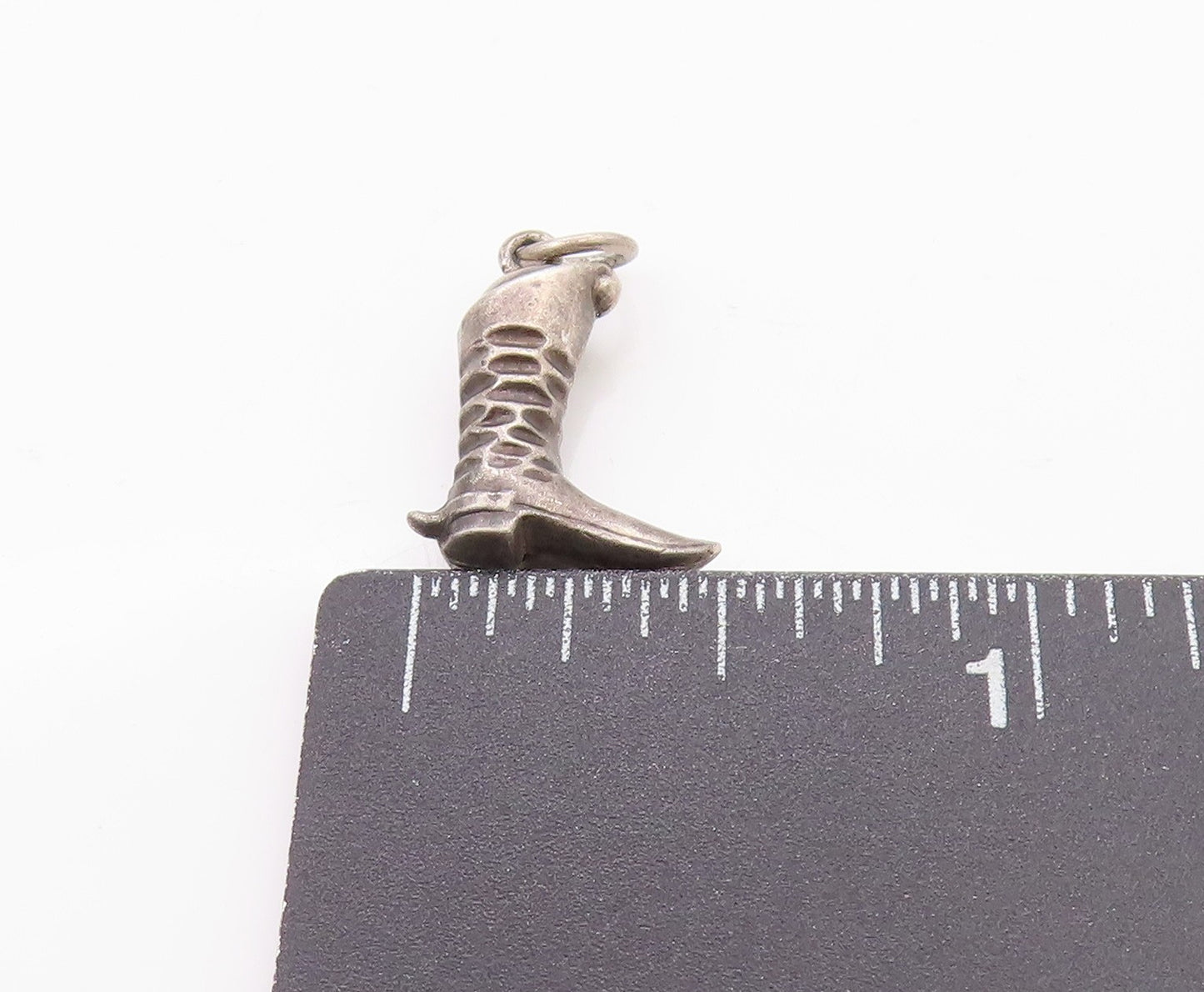 925 Sterling Silver Vintage Pendant Antique Dark Tone Winter Boot Charm PT24633