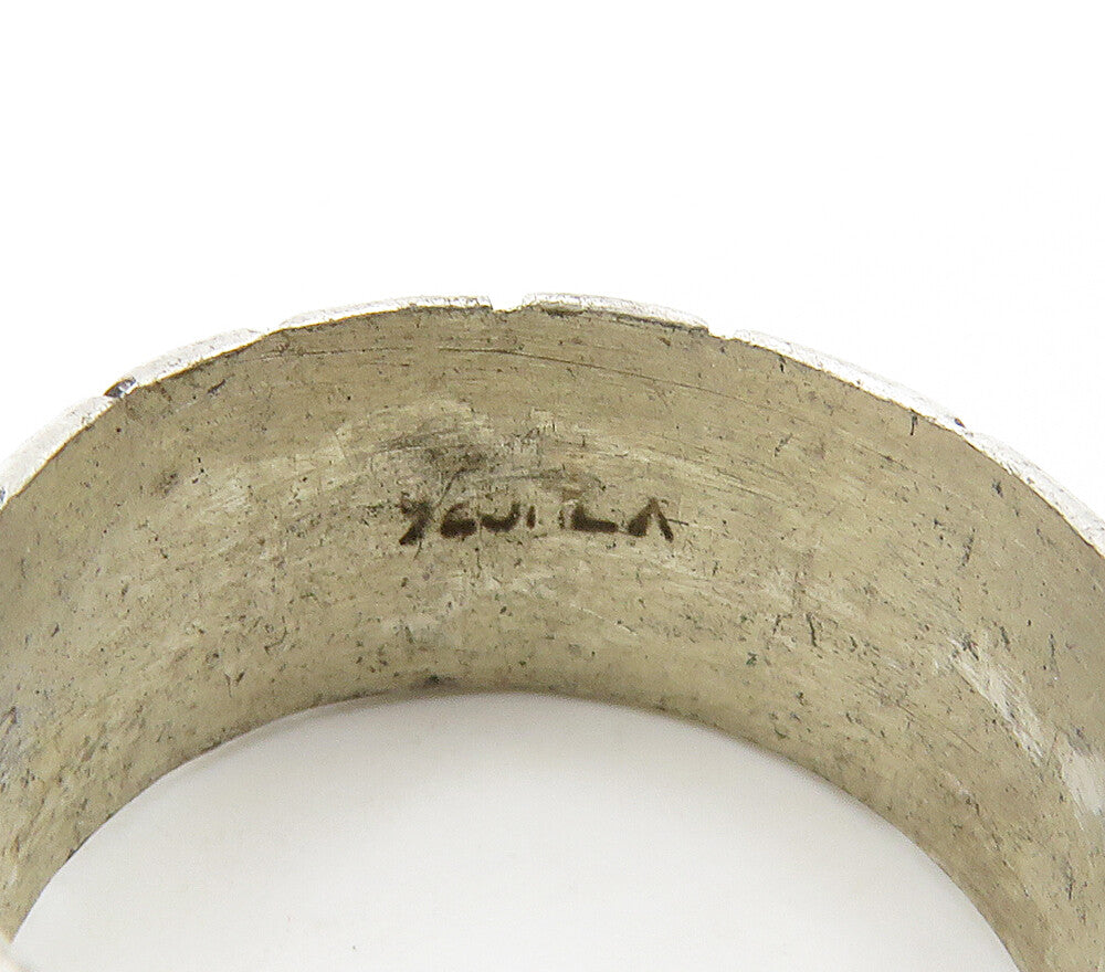 925 Sterling Silver Vintage Linear Etched Round Band Ring Sz 5.5 RG15963