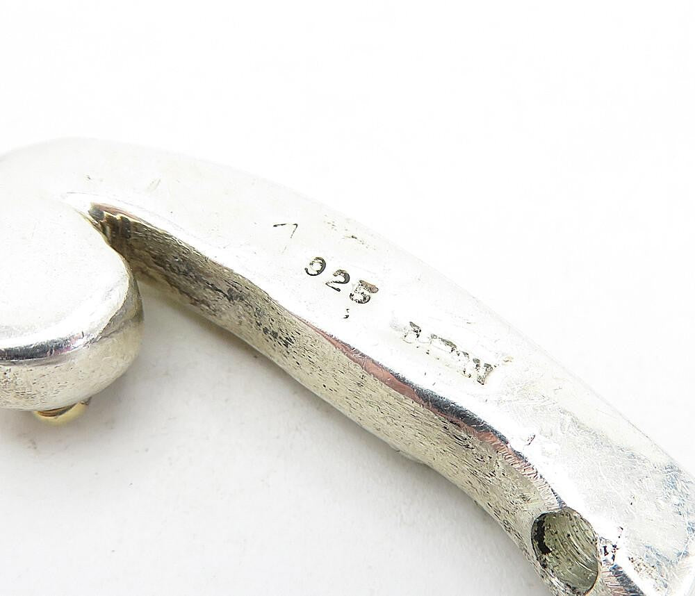 925 Sterling Silver Vintage Two Tone Detail J Initial Slide Pendant PT3654