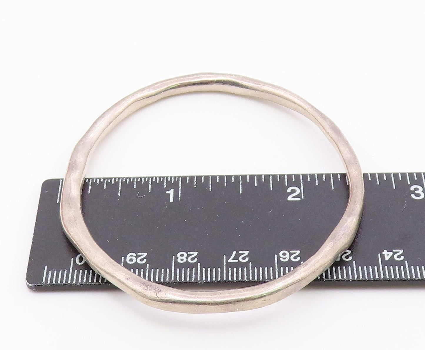 GB ENGLAND 925 Silver Vintage Minimalist Hammered Bangle Bracelet BT9309