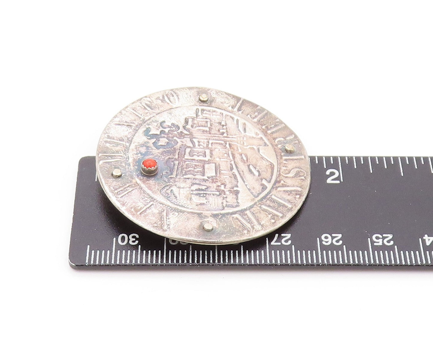 925 Sterling Silver Vintage Brooch Carnelian New Mexico Mainstreet BP11503
