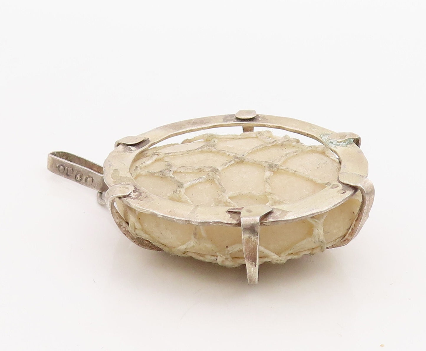 925 Sterling Silver Vintage Pendant EUROPEAN Antique Croatia Marble PT23545