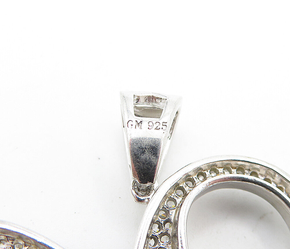 925 Sterling Silver Cubic Zirconia Encrusted X Initial Drop Pendant PT3586