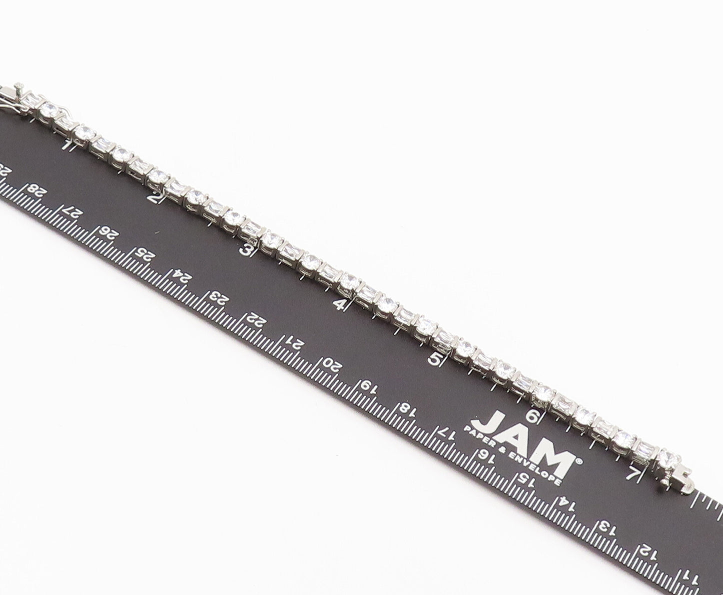 925 Sterling Silver Vintage Delicate Cubic Zirconia Tennis Bracelet BT10122
