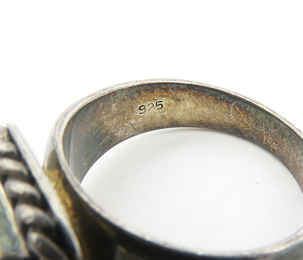 925 Sterling Silver Vintage Cubic Zirconia Twist Cocktail Ring Sz 7 RG8697