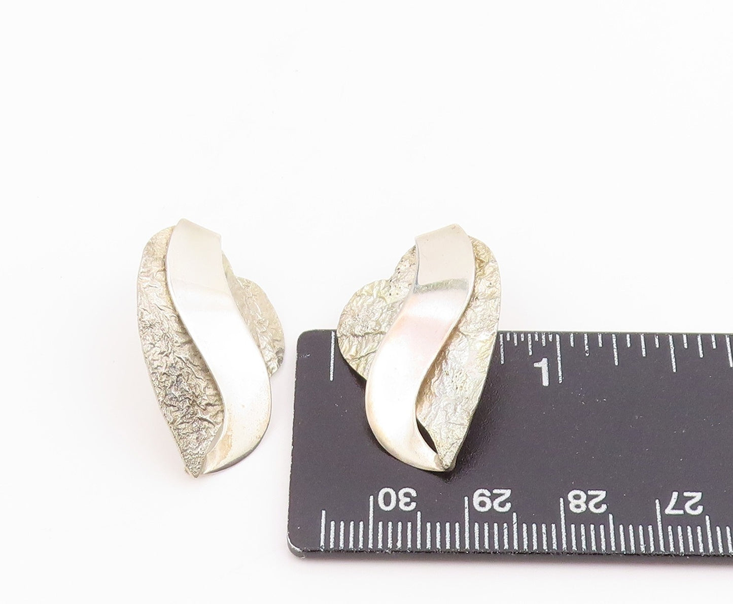 925 Sterling Silver Vintage Earrings STACEY GEBLIN Modernist Love Heart EG14063