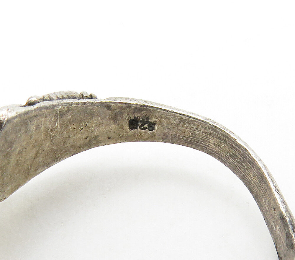 925 Sterling Silver Vintage Mother Of Pearl Swirl Band Ring Sz 7.5 RG16335
