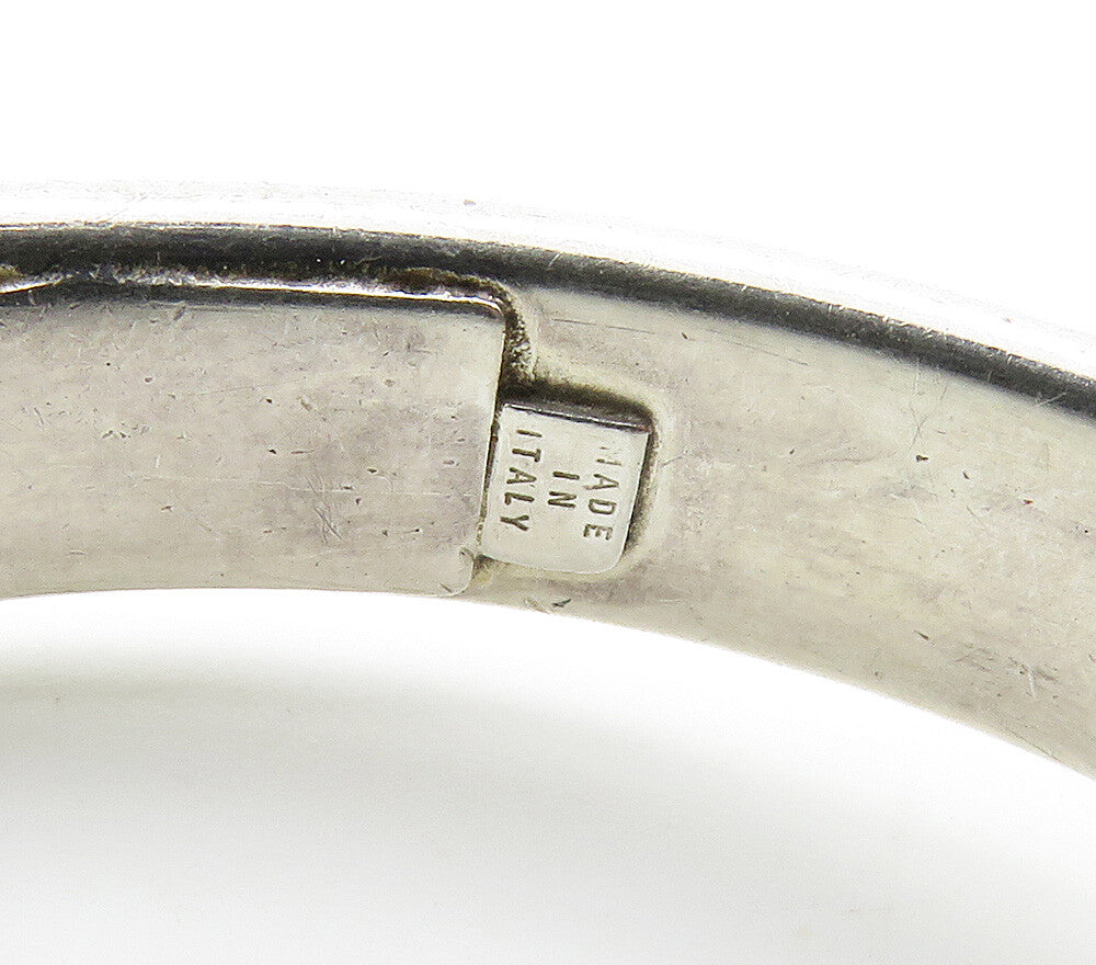 925 Sterling Silver Vintage Shiny Ribbon Detail Smooth Cuff Bracelet BT6039