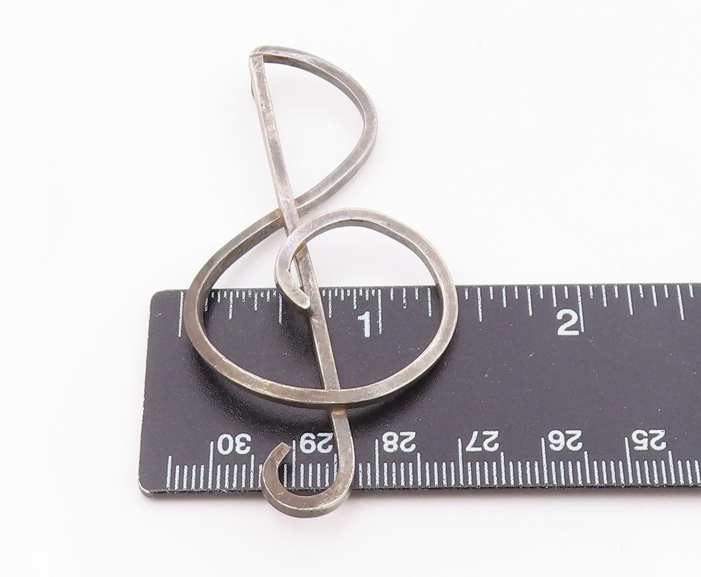 925 Sterling Silver Vintage Clef Musical Note Outline Pendant PT20985