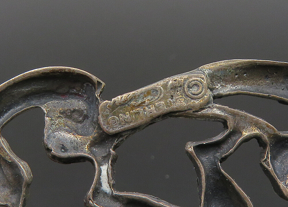 CINI 925 Sterling Silver Vintage Antique Aquarius Zodiac Brooch Pin BP8017