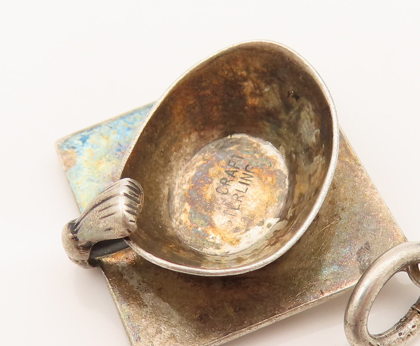 925 Sterling Silver Vintage Minimalist Graduation Cap Pendant PT21935