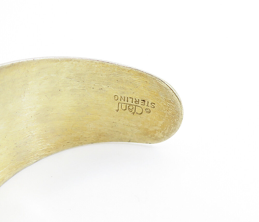 CIANI 925 Sterling Silver Vintage Shiny Hammered Detail Cuff Bracelet BT3364