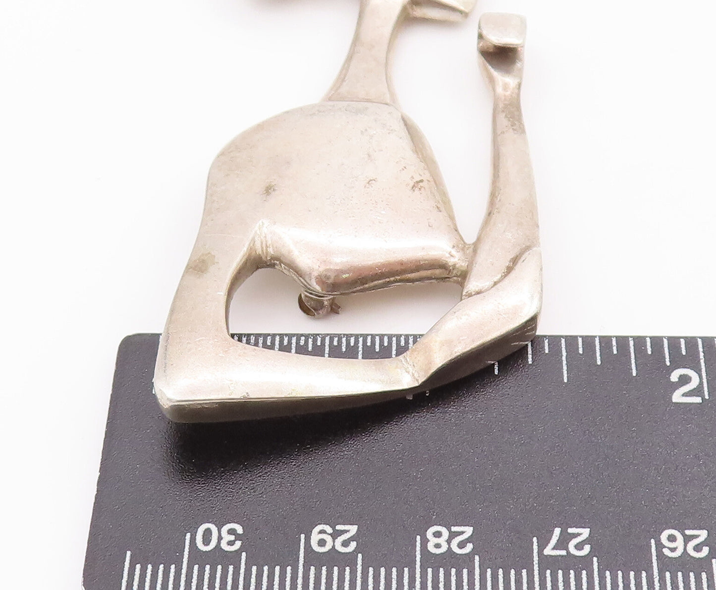 925 Sterling Silver Vintage Brooch Pin Solid Cutout Shadow Of Lady BP11103