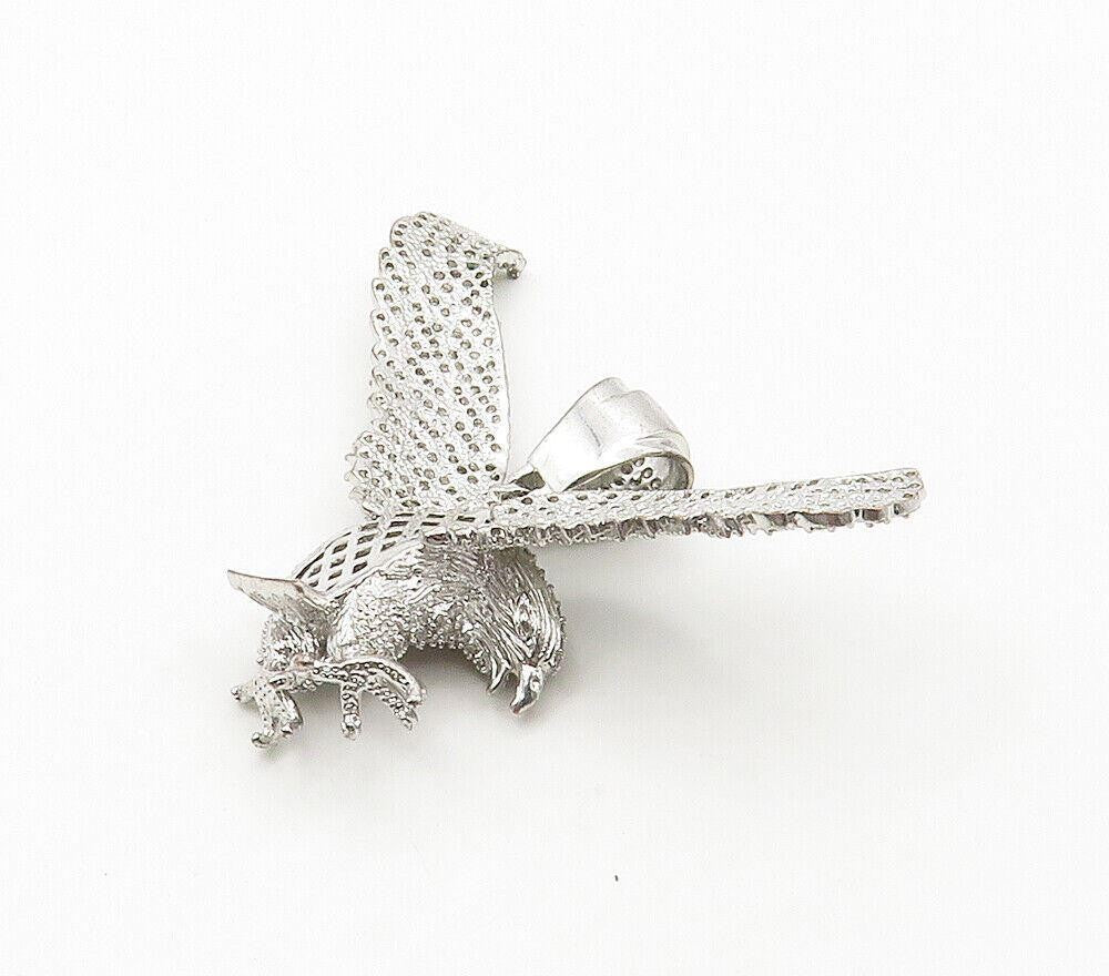 925 Sterling Silver Vintage Cubic Zirconia Encrusted Eagle Pendant PT12457