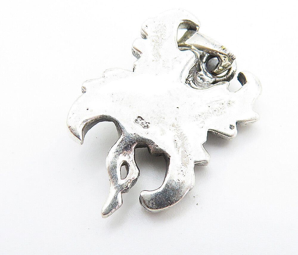 925 Sterling Silver Vintage Dark Tone Petite Flying Fairy Lady Pendant PT5435