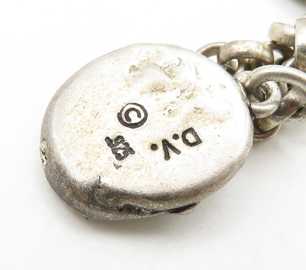 925 Sterling Silver Vintage Inspirational Word Charms Chain Bracelet BT6252