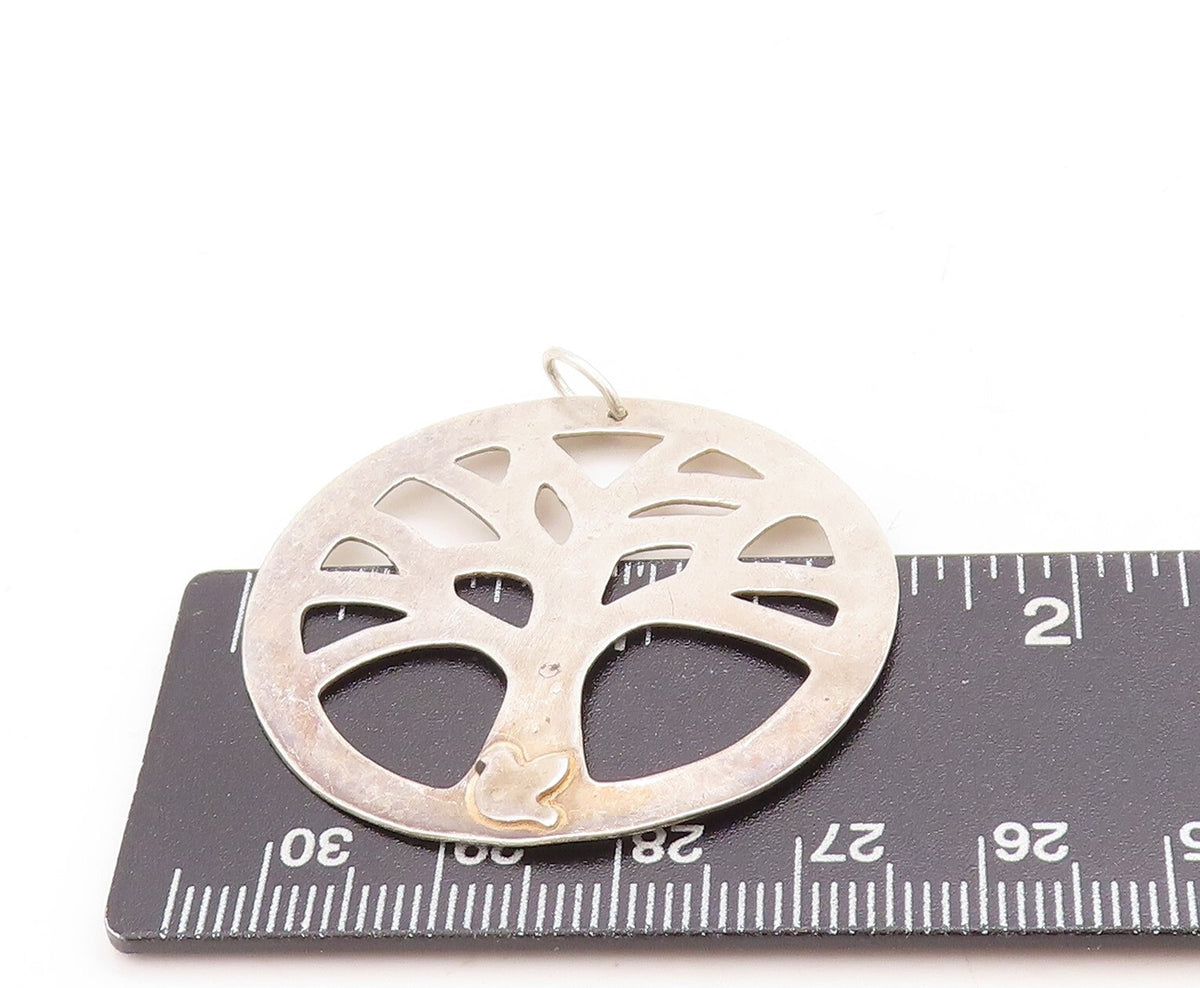 925 Sterling Silver Vintage Pendant Minimalist Cutout Tree Of Life PT23876