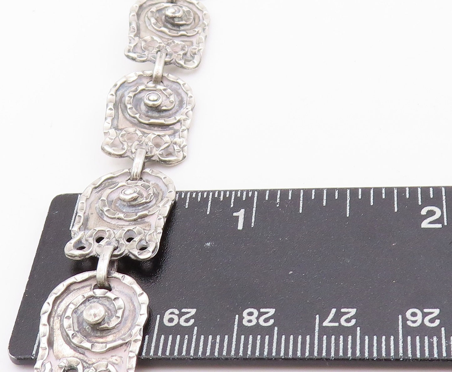 925 Sterling Silver Vintage Necklace MEXICO Real Multi Gemstones Royal NE4487